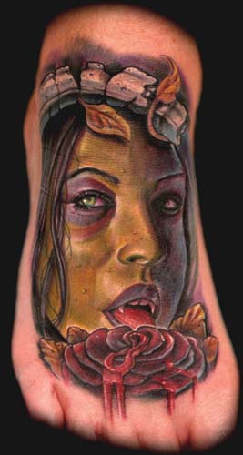 Nate Beavers - color vampire portrait on foot